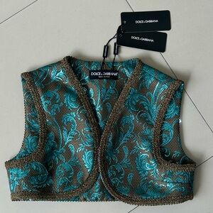Dolce & Gabbana Turquoise Gold Vest